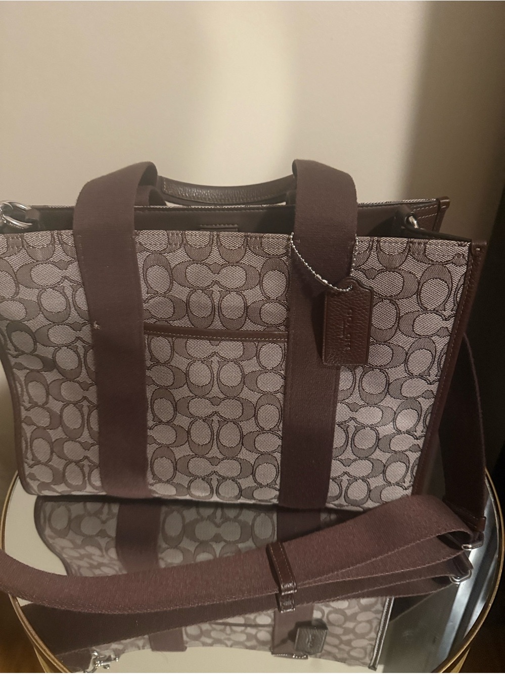 Coach Signature Canvas Duffel in Brown and Dark Brown